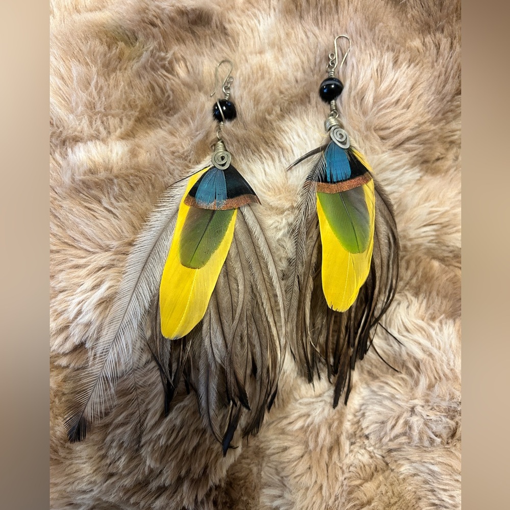 Handmade Real Feather Earrings